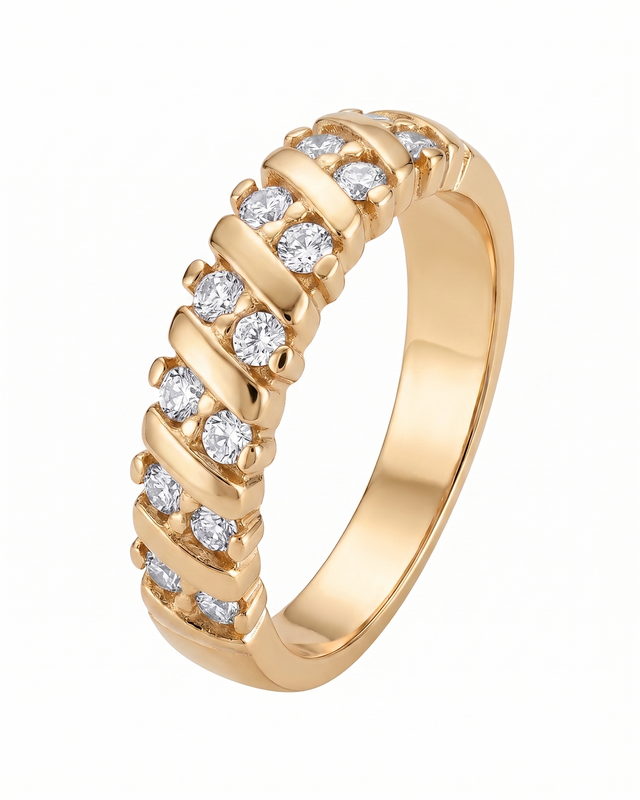 ANILLO ESTILO ARGOLLA FUEGO CRISTAL