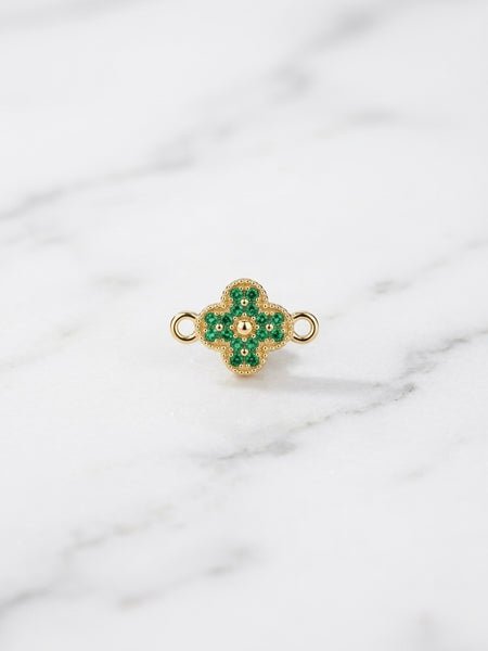 HERRAJE MINI TREBOL VERDE 9MM