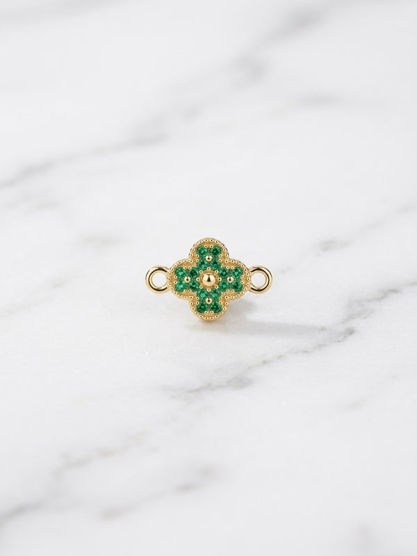 HERRAJE MINI TREBOL VERDE 9MM