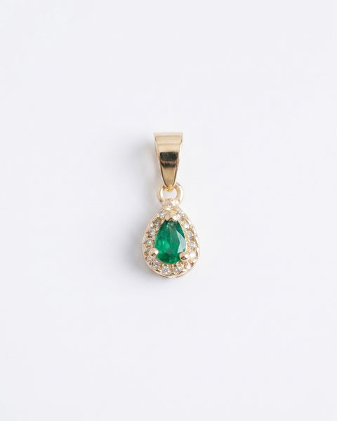 DIJE GOTA VERDE ESMERALDA 1CM