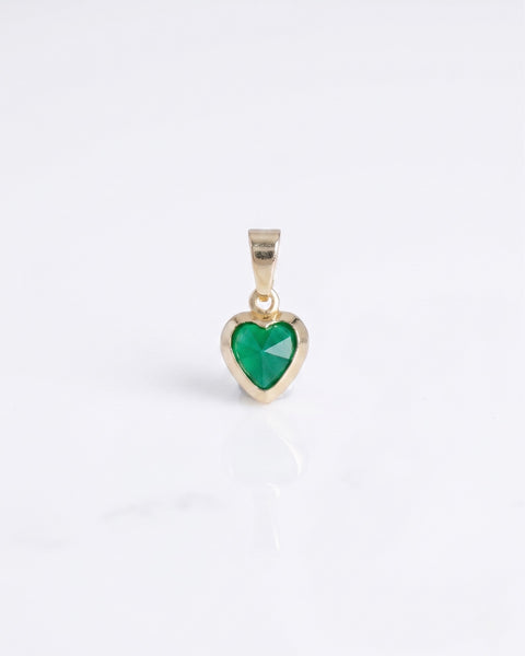 DIJE CORAZON ETERNO VERDE ESMERALDA 1CM