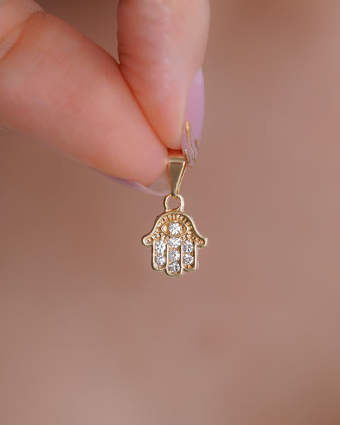 DIJE MANO HAMSA CRISTAL PEQUENA 1CM