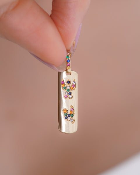 DIJE PLACA GUIA ANGEL COLORES 2.2CM