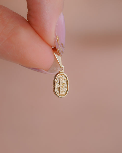DIJE PALABRA FE MEDALLA PEQUENA 1CM