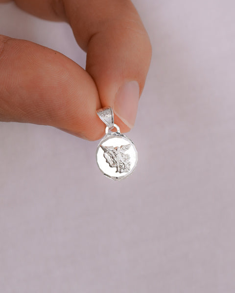 DIJE MEDALLA SAN MIGUEL 1.2CM PLATA ITA