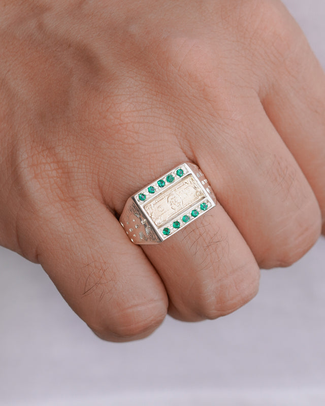 ANILLO DOLLAR PLATA ORO PLATA ITA