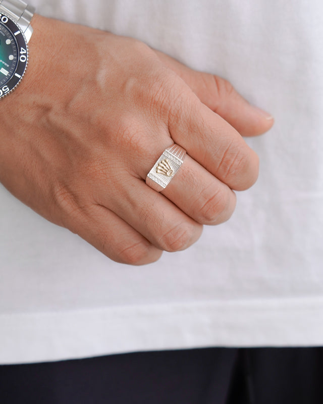 ANILLO ROLEX PLATA ORO PLATA ITA
