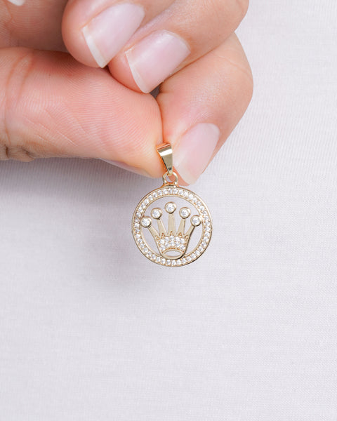 DIJE MEDALLA CORONA TIPO ORO RX 1.8CM