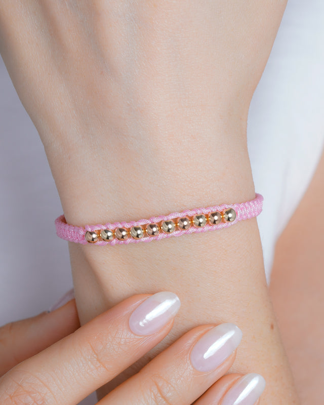 BRAZALETE AURA ROSA 4MM ROSADO-DORADO