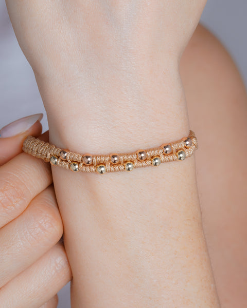 BRAZALETE SERANA GOLD 4MM ROSADO-DORADO
