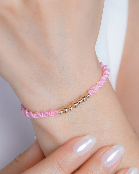 BRAZALETE ALMA ROSA 4MM-3MM ROSADO-DORADO