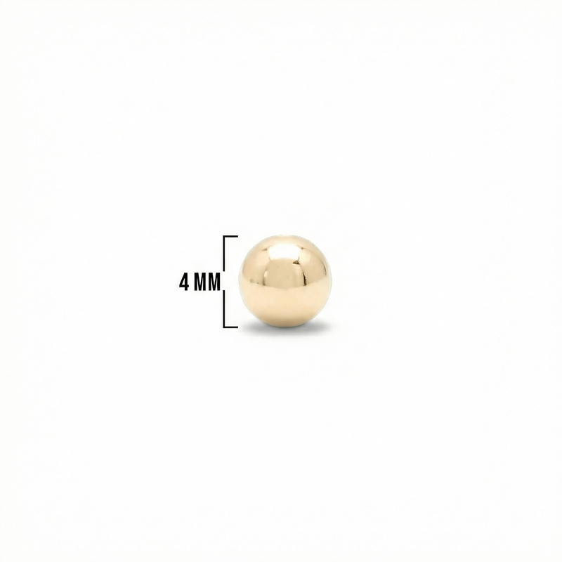 BALIN LISO DORADO 4MM (UNIDAD O PAQUETE)
