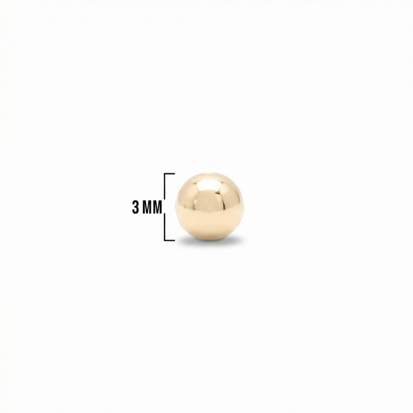 BALIN LISO DORADO 3MM (UNIDAD O PAQUETE)
