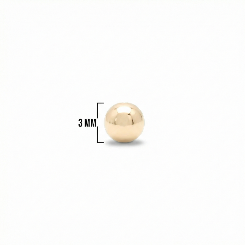 BALIN LISO DORADO 3MM (UNIDAD O PAQUETE)