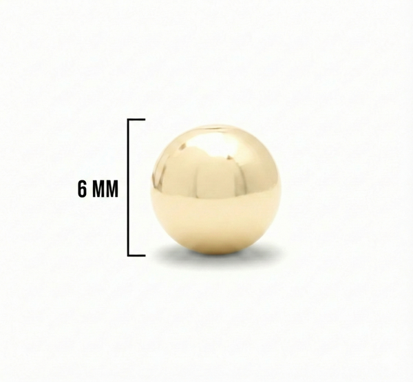 BALIN LISO DORADO 6MM (UNIDAD O PAQUETE)