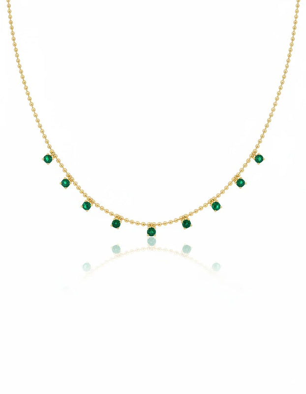 COLLAR PLATA L VERDE SUPREMO 45+5CM
