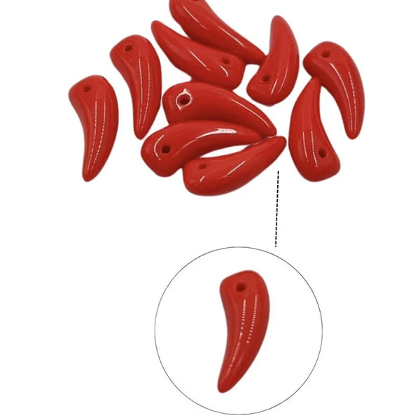 DIJE AZABACHE CACHO ROJO 15MM